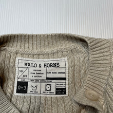 Load image into Gallery viewer, Unisex HALO &amp; HORNS, bamboo / cotton knit cardigan, GUC, size 000,  