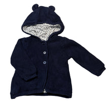 Load image into Gallery viewer, Unisex Target, lined navy cotton hooded cardigan, GUC, size 0,  