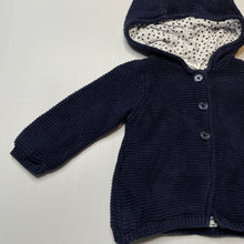 Load image into Gallery viewer, Unisex Target, lined navy cotton hooded cardigan, GUC, size 0,  