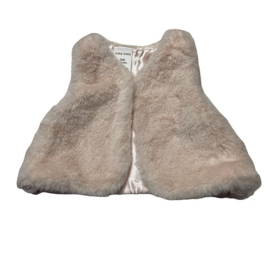 Girls Baby Baby, soft feel faux fur vest, EUC, size 000,  
