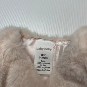 Girls Baby Baby, soft feel faux fur vest, EUC, size 000,  