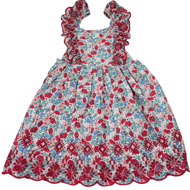 Girls Cotton On, lined floral cotton summer dress, GUC, size 6, L: 65cm