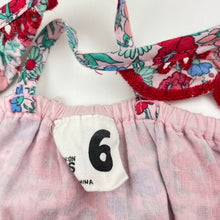 Load image into Gallery viewer, Girls Cotton On, lined floral cotton summer dress, GUC, size 6, L: 65cm