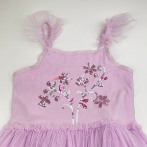 Girls KID, tulle & sequin party dress, mark on chest, FUC, size 4, L: 62cm
