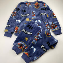 Load image into Gallery viewer, Boys Marvel, Spiderman fleece all-in-one pyjamas, GUC, size 6,  