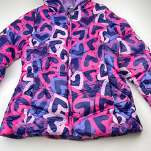 Load image into Gallery viewer, Girls FADED GLORY, colourful hooded jacket / coat, L: 55cm, EUC, size 7-8,  