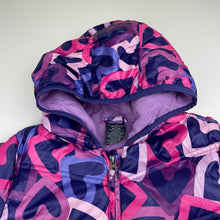 Load image into Gallery viewer, Girls FADED GLORY, colourful hooded jacket / coat, L: 55cm, EUC, size 7-8,  