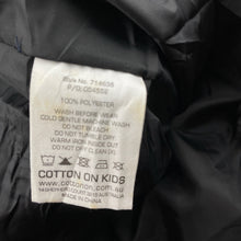 Load image into Gallery viewer, Boys Cotton On, black hooded puffer jacket / coat, EUC, size 7,  