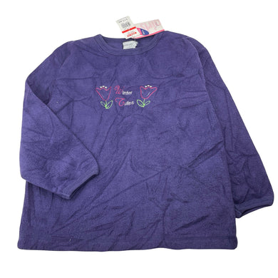 Girls Simply Basics, vintage purple fleece sweater / jumper, armpit to armpit: 44cm, NEW, size 8,  