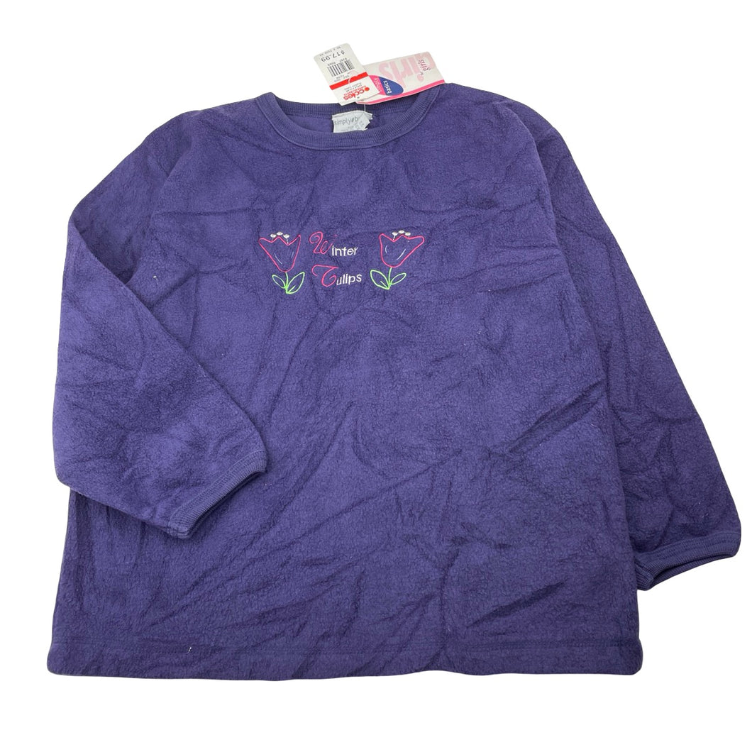Girls Simply Basics, vintage purple fleece sweater / jumper, armpit to armpit: 44cm, NEW, size 8,  