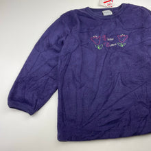 Load image into Gallery viewer, Girls Simply Basics, vintage purple fleece sweater / jumper, armpit to armpit: 44cm, NEW, size 8,  