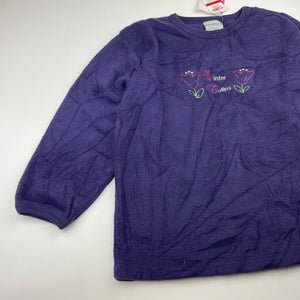Girls Simply Basics, vintage purple fleece sweater / jumper, armpit to armpit: 44cm, NEW, size 8,  