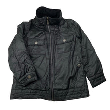 Load image into Gallery viewer, Boys Urban, black coated cotton jacket, small marks on front, FUC, size 5,  