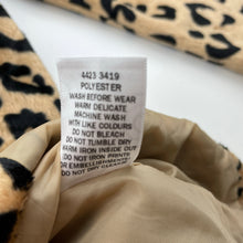 Load image into Gallery viewer, Girls Barbie, lined leopard print faux fur jacket / coat, L: 56cm, GUC, size 5,  