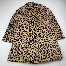 Load image into Gallery viewer, Girls Barbie, lined leopard print faux fur jacket / coat, L: 56cm, GUC, size 5,  