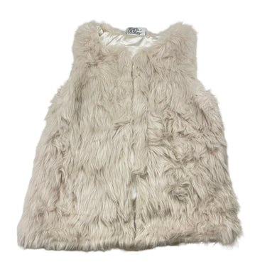 Girls Mango, lined faux fur vest, 3 hook fasten, EUC, size 10,  