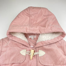 Load image into Gallery viewer, Girls Pumpkin Patch, pink duffle coat / jacket, L: 53cm, marks back sleeves, FUC, size 11,  