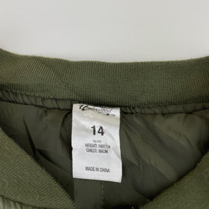 Girls Miss Understood, khaki zip up jacket / coat, GUC, size 14,  