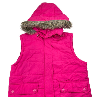 Girls L&D, pink vest / sleeveless jacket, detachable hood, EUC, size 12,  