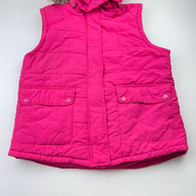 Load image into Gallery viewer, Girls L&amp;D, pink vest / sleeveless jacket, detachable hood, EUC, size 12,  