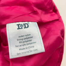 Load image into Gallery viewer, Girls L&amp;D, pink vest / sleeveless jacket, detachable hood, EUC, size 12,  
