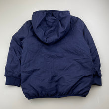 Load image into Gallery viewer, Boys Lily &amp; Dan, reversible navy/green puffer jacket / coat, EUC, size 5,  