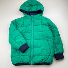 Load image into Gallery viewer, Boys Lily &amp; Dan, reversible navy/green puffer jacket / coat, EUC, size 5,  