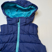 Load image into Gallery viewer, Boys Lily &amp; Dan, blue puffer jacket / vest, detachable hood, EUC, size 3,  
