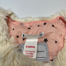 Load image into Gallery viewer, Girls Target, lined faux fur vest, single button fasten, GUC, size 6,  