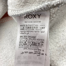 Load image into Gallery viewer, Girls Roxy, organic cotton blend fleece lined hoodie sweater, GUC, size 8,  