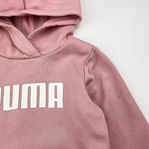 Girls Puma, fleece lined hoodie sweater, marks left shoulder & neck, FUC, size 4,  