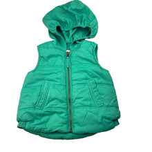 Load image into Gallery viewer, Girls Big by Fiona Scanlan, green hooded puffer vest / jacket, GUC, size 3,  