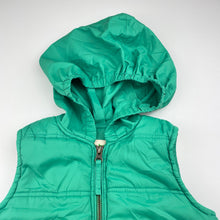 Load image into Gallery viewer, Girls Big by Fiona Scanlan, green hooded puffer vest / jacket, GUC, size 3,  