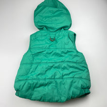 Load image into Gallery viewer, Girls Big by Fiona Scanlan, green hooded puffer vest / jacket, GUC, size 3,  