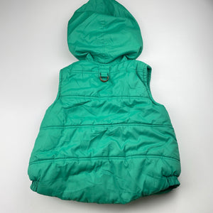 Girls Big by Fiona Scanlan, green hooded puffer vest / jacket, GUC, size 3,  