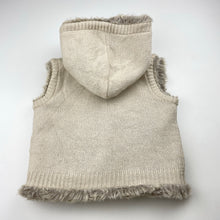 Load image into Gallery viewer, Girls Lily &amp; Dan, reversible faux fur / wool blend hooded vest, GUC, size 3,  