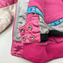 Load image into Gallery viewer, Girls L.Brenn, double zip ski/snow jacket, detachable snow skirt, *light discolouration, left pocket zipper broken*, FUC, size 8,  