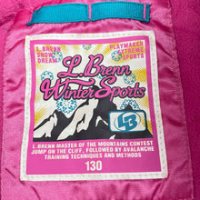 Load image into Gallery viewer, Girls L.Brenn, double zip ski/snow jacket, detachable snow skirt, *light discolouration, left pocket zipper broken*, FUC, size 8,  