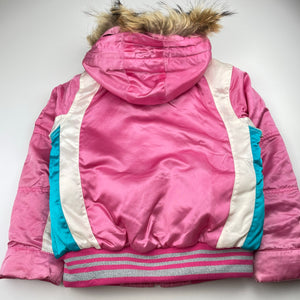 Girls L.Brenn, double zip ski/snow jacket, detachable snow skirt, *light discolouration, left pocket zipper broken*, FUC, size 8,  