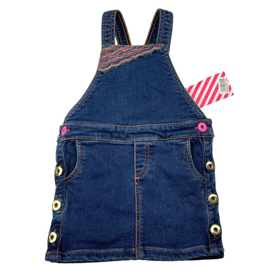 Girls Billieblush, embroidered stretch knit denim overalls dress, NEW, size 3, L: 47cm
