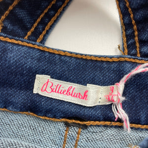 Girls Billieblush, embroidered stretch knit denim overalls dress, NEW, size 3, L: 47cm