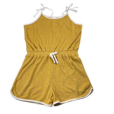 Girls Wave Zone, mustard terry summer playsuit, EUC, size 6,  