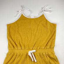 Load image into Gallery viewer, Girls Wave Zone, mustard terry summer playsuit, EUC, size 6,  