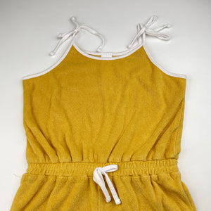 Girls Wave Zone, mustard terry summer playsuit, EUC, size 6,  
