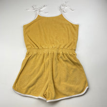 Load image into Gallery viewer, Girls Wave Zone, mustard terry summer playsuit, EUC, size 6,  