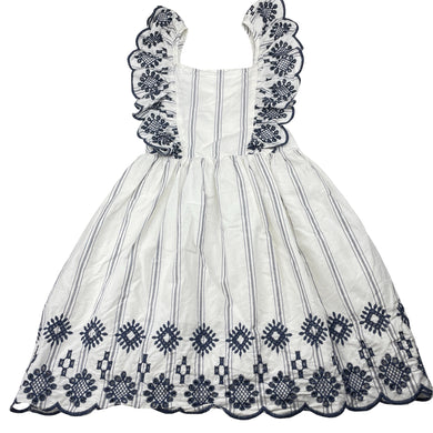 Girls Cotton On, cotton lined broderie trim summer dress, FUC, size 5, L: 61cm