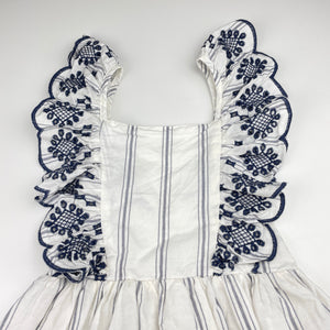 Girls Cotton On, cotton lined broderie trim summer dress, FUC, size 5, L: 61cm