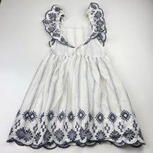Load image into Gallery viewer, Girls Cotton On, cotton lined broderie trim summer dress, FUC, size 5, L: 61cm