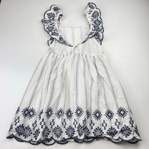 Girls Cotton On, cotton lined broderie trim summer dress, FUC, size 5, L: 61cm