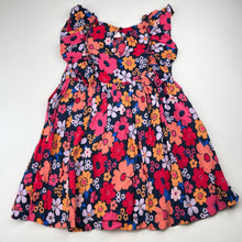 Load image into Gallery viewer, Girls Anko, colourful floral viscose dress, GUC, size 5, L: 58cm